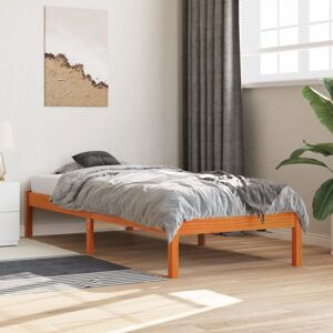 Bed Frame without Mattress Wax Brown 90x190 cm Single Solid Wood Pine vidaXL Bed Frame without Mattress Wax Brown 90x190 cm Single Solid Wood Pine vidaXL