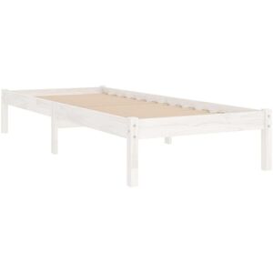 Bed Frame without Mattress White Solid Wood Single vidaXL Bed Frame without Mattress White Solid Wood Single vidaXL