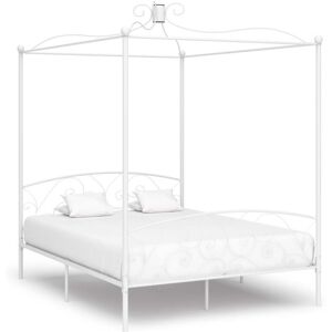 284473 Canopy Bed Frame without Mattress White Metal 180x200 cm Super King Vidaxl 284473 Canopy Bed Frame without Mattress White Metal 180x200 cm Super King Vidaxl