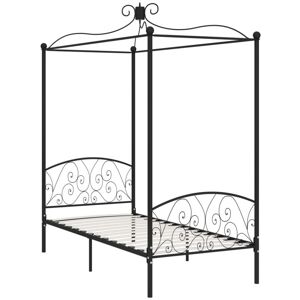 284475 Canopy Bed Frame without Mattress Black Metal 100x200 cm Vidaxl 284475 Canopy Bed Frame without Mattress Black Metal 100x200 cm Vidaxl