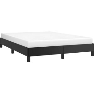 Bed Frame without Mattress Black 135x190 cm Double Double Faux Leather vidaXL Bed Frame without Mattress Black 135x190 cm Double Double Faux Leather vidaXL