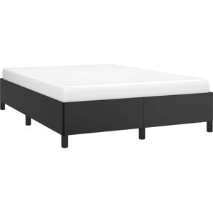 Bed Frame without Mattress Black 135x190 cm Double Double Faux Leather vidaXL Bed Frame without Mattress Black 135x190 cm Double Double Faux Leather vidaXL