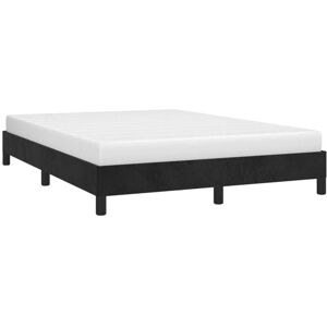 Bed Frame without Mattress Black 135x190 cm Double Double Velvet vidaXL Bed Frame without Mattress Black 135x190 cm Double Double Velvet vidaXL
