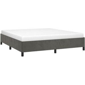 Bed Frame without Mattress Dark Grey Super King Velvet vidaXL Bed Frame without Mattress Dark Grey Super King Velvet vidaXL
