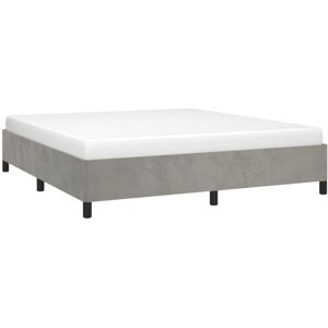 Bed Frame without Mattress Light Grey 135x190 cm Double Double Velvet vidaXL Bed Frame without Mattress Light Grey 135x190 cm Double Double Velvet vidaXL