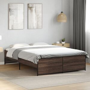 Bed Frame without Mattress Brown Oak 135x190 cm Double Vidaxl Bed Frame without Mattress Brown Oak 135x190 cm Double Vidaxl