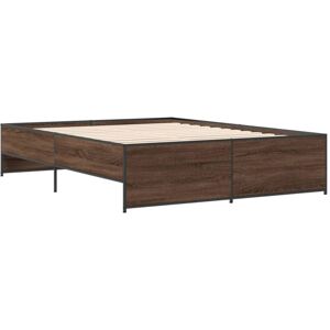 Bed Frame without Mattress Brown Oak 140x200 cm vidaXL Bed Frame without Mattress Brown Oak 140x200 cm vidaXL