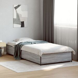 Bed Frame without Mattress Grey Sonoma 100x200 cm Vidaxl Bed Frame without Mattress Grey Sonoma 100x200 cm Vidaxl