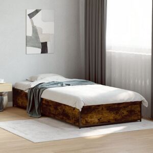 Bed Frame without Mattress Smoked Oak 100x200 cm Vidaxl Bed Frame without Mattress Smoked Oak 100x200 cm Vidaxl