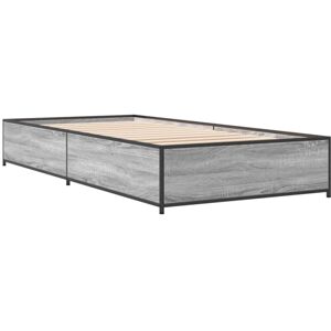 Bed Frame without Mattress Grey Sonoma 90x190 cm Single Vidaxl Bed Frame without Mattress Grey Sonoma 90x190 cm Single Vidaxl