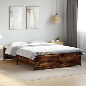 Bed Frame without Mattress Smoked Oak 160x200 cm Vidaxl Bed Frame without Mattress Smoked Oak 160x200 cm Vidaxl