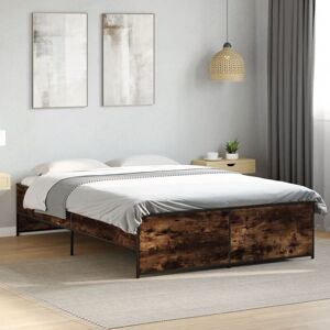 Bed Frame without Mattress Smoked Oak 120x200 cm Vidaxl Bed Frame without Mattress Smoked Oak 120x200 cm Vidaxl