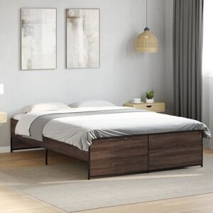 Bed Frame without Mattress Brown Oak 120x190 cm Small Double vidaXL Bed Frame without Mattress Brown Oak 120x190 cm Small Double vidaXL