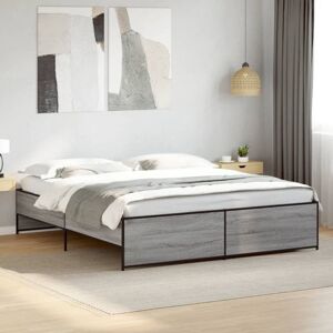 Bed Frame without Mattress Grey Sonoma 180x200 cm Super King Vidaxl Bed Frame without Mattress Grey Sonoma 180x200 cm Super King Vidaxl