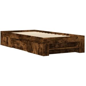 Bed Frame without Mattress Smoked Oak 90x200 cm Engineered Wood Vidaxl Bed Frame without Mattress Smoked Oak 90x200 cm Engineered Wood Vidaxl