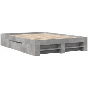 Bed Frame without Mattress Concrete Grey 140x190cm Engineered Wood Vidaxl Bed Frame without Mattress Concrete Grey 140x190cm Engineered Wood Vidaxl