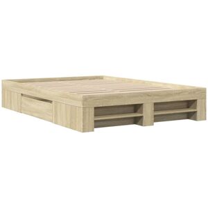 Bed Frame without Mattress Sonoma Oak 120x200 cm Engineered Wood Vidaxl Bed Frame without Mattress Sonoma Oak 120x200 cm Engineered Wood Vidaxl