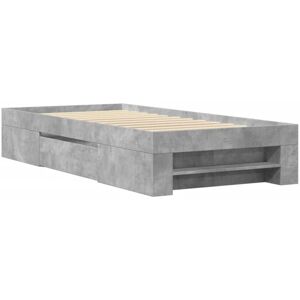 Bed Frame without Mattress Concrete Grey 90x190cm Engineered Wood Vidaxl Bed Frame without Mattress Concrete Grey 90x190cm Engineered Wood Vidaxl