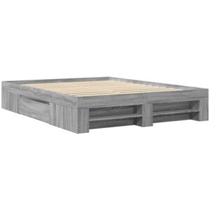 Bed Frame without Mattress Grey Sonoma 160x200 cm Engineered Wood Vidaxl Bed Frame without Mattress Grey Sonoma 160x200 cm Engineered Wood Vidaxl