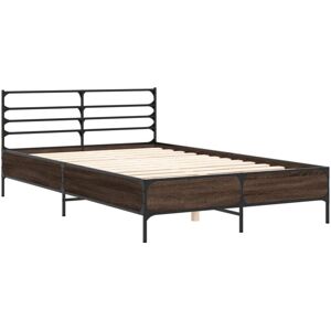 Bed Frame without Mattress Brown Oak 135x190 cm Double Vidaxl Bed Frame without Mattress Brown Oak 135x190 cm Double Vidaxl