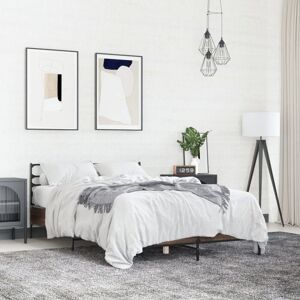 Bed Frame without Mattress Brown Oak 140x200 cm Vidaxl Bed Frame without Mattress Brown Oak 140x200 cm Vidaxl