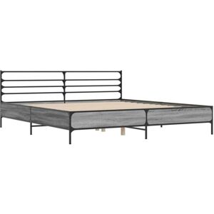 Bed Frame without Mattress Grey Sonoma 180x200 cm Super King Vidaxl Bed Frame without Mattress Grey Sonoma 180x200 cm Super King Vidaxl