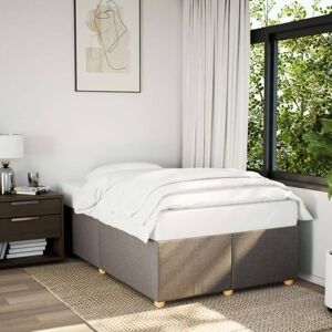 Bed Frame without Mattress Taupe 120x190 cm Small Double Fabric vidaXL Bed Frame without Mattress Taupe 120x190 cm Small Double Fabric vidaXL