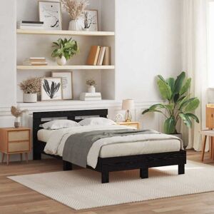 Vidaxl Black Engineered Wood Bed Frame - 135x190 Cm Vidaxl Black Engineered Wood Bed Frame - 135x190 Cm