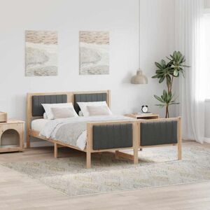 Bed frame Brown and dark grey 140 x 200 cm Solid pine wood vidaXL Bed frame Brown and dark grey 140 x 200 cm Solid pine wood vidaXL