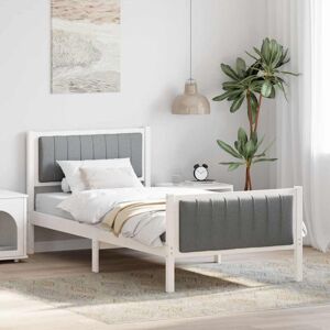 Bed frame White and light grey 90 x 200 cm Solid pine wood vidaXL Bed frame White and light grey 90 x 200 cm Solid pine wood vidaXL