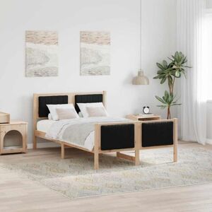 Bed frame Brown and black 120 x 190 cm Solid pine wood vidaXL Bed frame Brown and black 120 x 190 cm Solid pine wood vidaXL