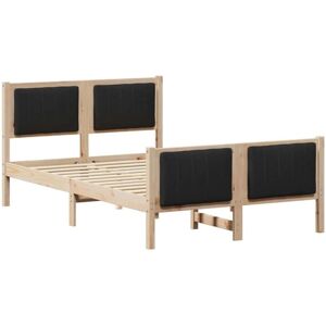 Bed frame Brown and black 120 x 200 cm Solid pine wood vidaXL Bed frame Brown and black 120 x 200 cm Solid pine wood vidaXL