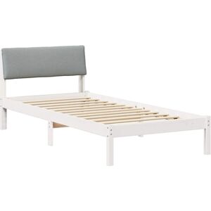 Bed frame White and light grey 90 x 200 cm Solid pine wood vidaXL Bed frame White and light grey 90 x 200 cm Solid pine wood vidaXL