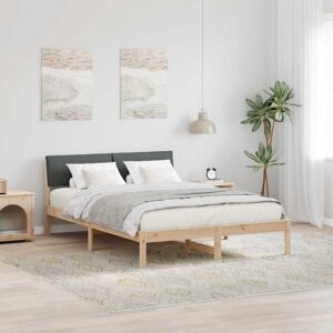 Bed frame Brown and dark grey 140 x 200 cm Solid pine wood vidaXL Bed frame Brown and dark grey 140 x 200 cm Solid pine wood vidaXL