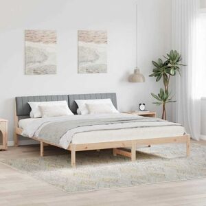 Bed frame Brown and light grey 180 x 200 cm Solid pine wood vidaXL Bed frame Brown and light grey 180 x 200 cm Solid pine wood vidaXL