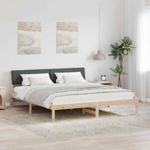 Bed frame Brown and dark grey 180 x 200 cm Solid pine wood vidaXL Bed frame Brown and dark grey 180 x 200 cm Solid pine wood vidaXL