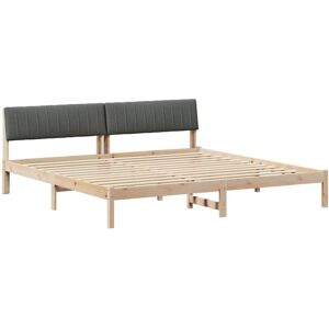 Bed frame Brown and dark grey 160 x 200 cm Solid pine wood vidaXL Bed frame Brown and dark grey 160 x 200 cm Solid pine wood vidaXL
