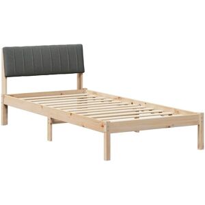 Bed frame Brown and dark grey 90 x 200 cm Solid pine wood vidaXL Bed frame Brown and dark grey 90 x 200 cm Solid pine wood vidaXL