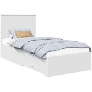 Bed Frame with Headboard White 90 x 200 cm Engineered Wood vidaXL Bed Frame with Headboard White 90 x 200 cm Engineered Wood vidaXL