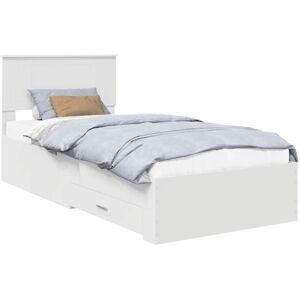 Bed Frame with Headboard White 90 x 200 cm Engineered Wood vidaXL Bed Frame with Headboard White 90 x 200 cm Engineered Wood vidaXL