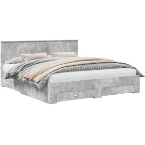 Bed Frame Concrete Grey 180 x 200 cm Engineered Wood vidaXL Bed Frame Concrete Grey 180 x 200 cm Engineered Wood vidaXL