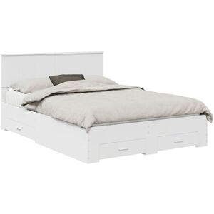 Bed Frame with Headboard White 140 x 200 cm Engineered Wood vidaXL Bed Frame with Headboard White 140 x 200 cm Engineered Wood vidaXL
