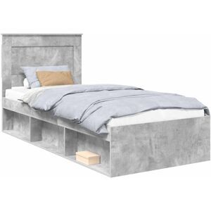 Bed Frame Concerte Grey 100 x 200 cm Solid Pine Wood vidaXL Bed Frame Concerte Grey 100 x 200 cm Solid Pine Wood vidaXL