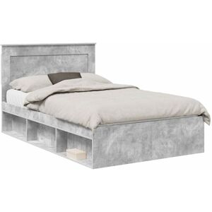 Bed Frame Concerte Grey 135 x 190 cm Solid Pine Wood vidaXL Bed Frame Concerte Grey 135 x 190 cm Solid Pine Wood vidaXL