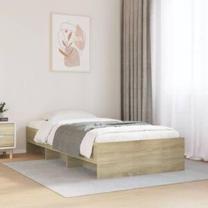 vidaXL Bed Frame Sonoma Oak 90x190 cm - Bed - Engineered Wood vidaXL Bed Frame Sonoma Oak 90x190 cm - Bed - Engineered Wood