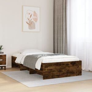 Vidaxl - Bed Frame without Mattress Smoked Oak 90x190 cm Single Engineered Wood Vidaxl - Bed Frame without Mattress Smoked Oak 90x190 cm Single Engineered Wood
