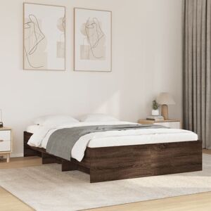 Bed Frame without Mattress Brown Oak 140x190 cm Engineered Wood vidaXL Bed Frame without Mattress Brown Oak 140x190 cm Engineered Wood vidaXL