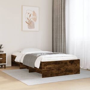 Bed Frame without Mattress Smoked Oak 90x200 cm Engineered Wood Vidaxl Bed Frame without Mattress Smoked Oak 90x200 cm Engineered Wood Vidaxl