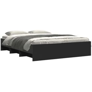 Vidaxl - Bed Frame without Mattress Black 150x200 cm King Size Engineered Wood Vidaxl - Bed Frame without Mattress Black 150x200 cm King Size Engineered Wood