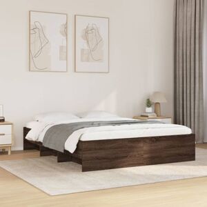 Vidaxl - Bed Frame without Mattress Brown Oak 160x200 cm Engineered Wood Vidaxl - Bed Frame without Mattress Brown Oak 160x200 cm Engineered Wood